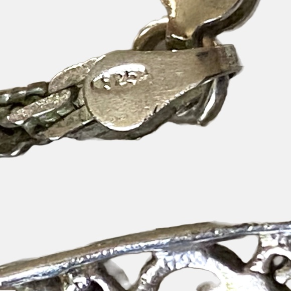 Sterling Silver Abalone Pendant and Rope Chain Necklace - Picture 6 of 9